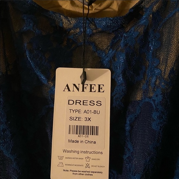 Blue tea dress with lace overlay. NWT never worn. - Picture 1 of 6